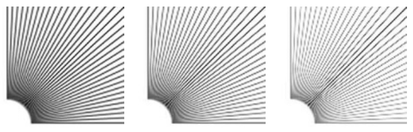 图5.42：左边，在抗锯齿之后进行了伽马矫正。中间，在抗锯齿之后进行了部分 伽马 矫正。右边，没有进行伽马矫正。