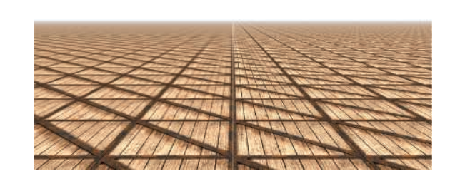 图6.19：mipmap和各向异性之间的对比。左侧使用了三线性插值的mipmap，右侧使用了 16:1 的各项异性mipmap。在向地平线延申的方向上，各向异性过滤可以提供更加清晰的结果与最少的锯齿。 [218]