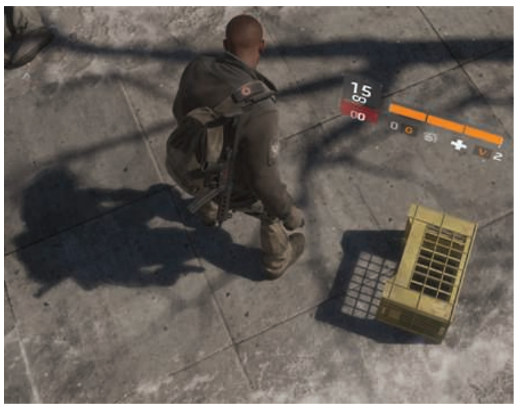 图7.2：图中包含了硬阴影和软阴影。当遮挡物靠近接收物的时候，箱子所产生的阴影是尖锐的。人所产生的阴影在接触点（脚部）附近是尖锐的，随着与遮挡物之间的距离逐渐增加，阴影边缘也逐渐软化。远处的树枝也会产生柔和的阴影效果。 [1711]