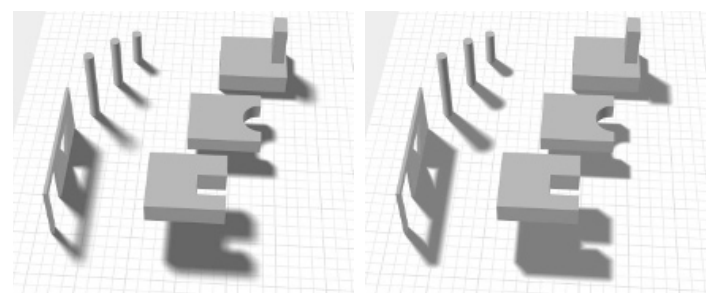 图7.5：左图使用了Heckbert和Herf的方法进行渲染，一共包含256个pass。右图是Haines的单pass方法，但是在Haines的方法中，本影的范围太大了，尤其是在门口和窗户附近。